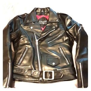 Straight to Hell Leather Motorcycle Jacket